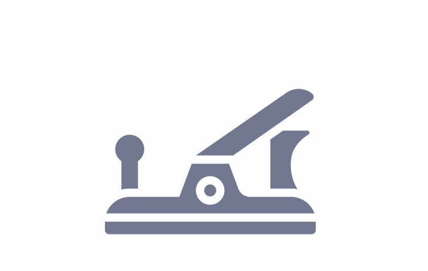 Symbol graphic of a clamping fixture - stands for clamping technology, fixture construction and assembly solutions in toolmaking at weba.