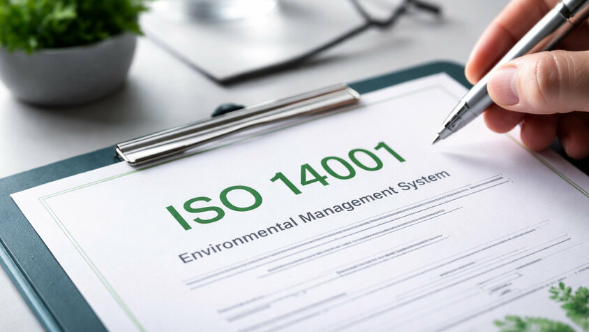 ISO 14001 Zertifikat als Symbol für zertifiziertes Umweltmanagement bei WEBA Werkzeugbau