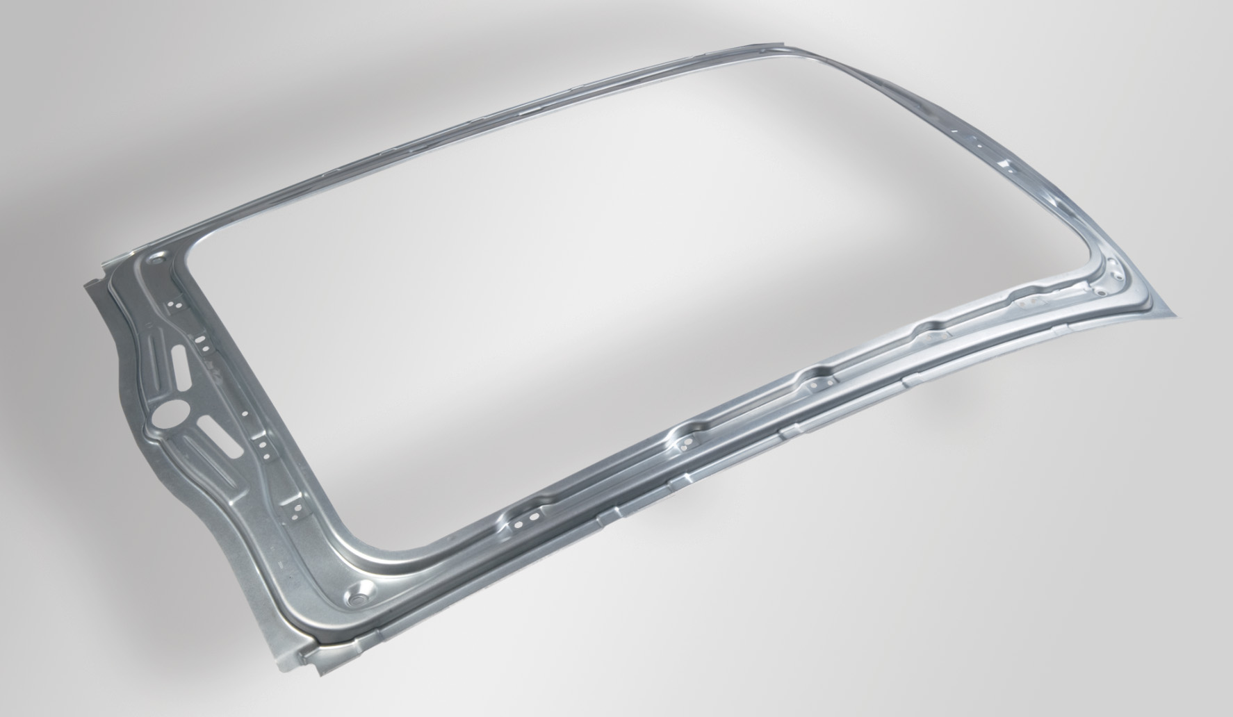 Reinforcement frame made of sheet steel, produced with a tandem die in cold forming.